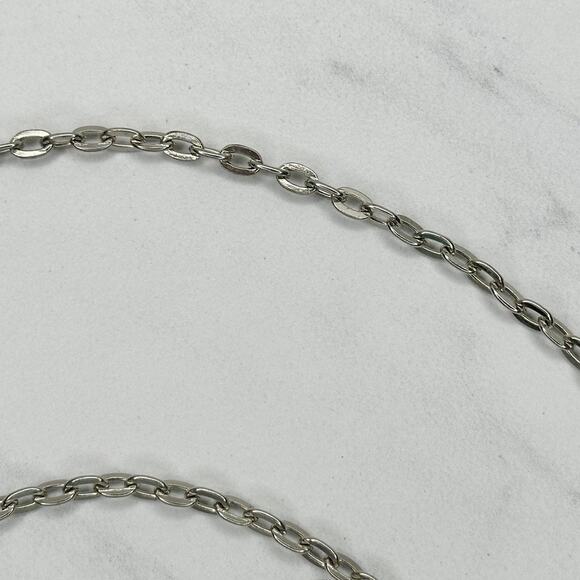 Silver Tone Oval Link Chain Purse Strap 46" Crossbody Bag Replacement ✨ - Picture 4 of 11